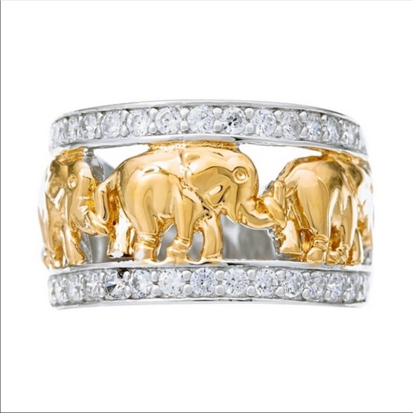 Sterling Silver Unisex Elephant Band/Ring - Picture 7 of 8